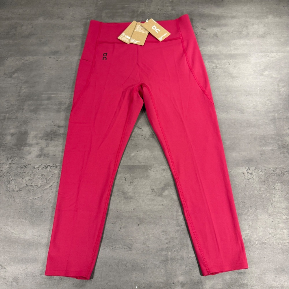 On Cloud Running Studio Tights Womens L Grenadine Pink High Waist 7/8 Leggings